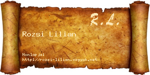 Rozsi Lilian névjegykártya